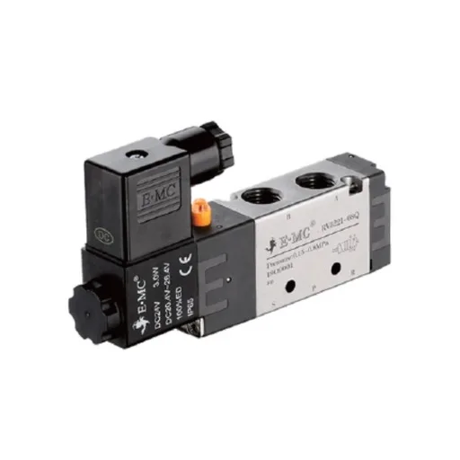 Electroválvula  5/2 Monoestable, Puertos 1/8'' Cuerda tipo "G", Muelle: neumático, 110 VAC, Caudal 500 LT/min Mod. RV5211-06QE2
