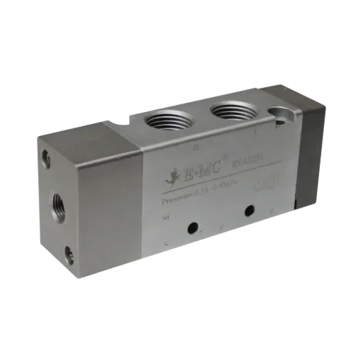 Válvula neumática, 5/2 monoestable, 3 serie, retorno por resorte puertos 3/8" NPT