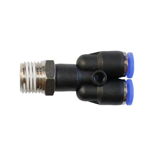Conector rápido "Y" cuerda 1/2" BSP manguera 12 MM