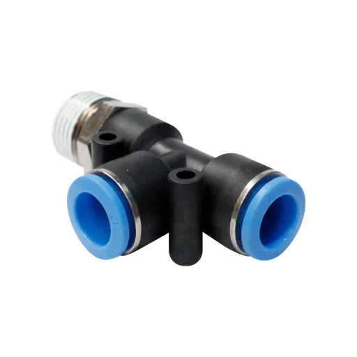 Conector rápido "T" cuerda lateral 1/2" BSP manguera 8 MM