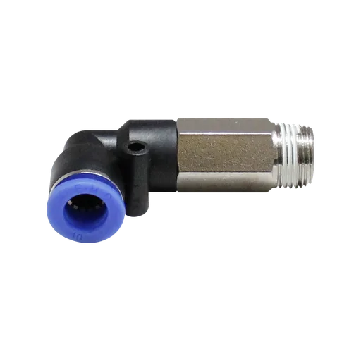 Conector Rapido en codo a 90° Largo Macho manguera 1/2" X 1/8" NPT