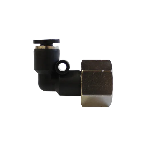 Conector Rapido en codo a 90° Largo Hembra manguera 1/4" X 3/8" NPT