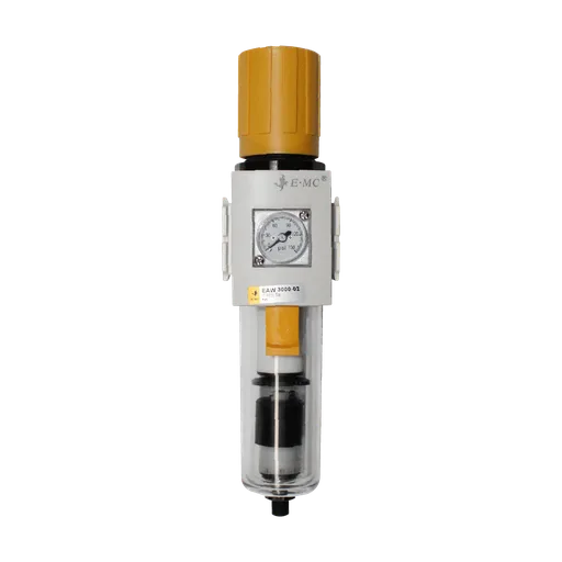 Unidad Filtro y regulador FR, tamaño 3, manómetro redondo, 10 Bar/145 Psi, pruga autómatica 1/4" BSP