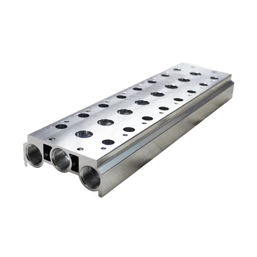 Manifold placa base, electroválvulas 3/2, tamaño 1, 8 estaciones