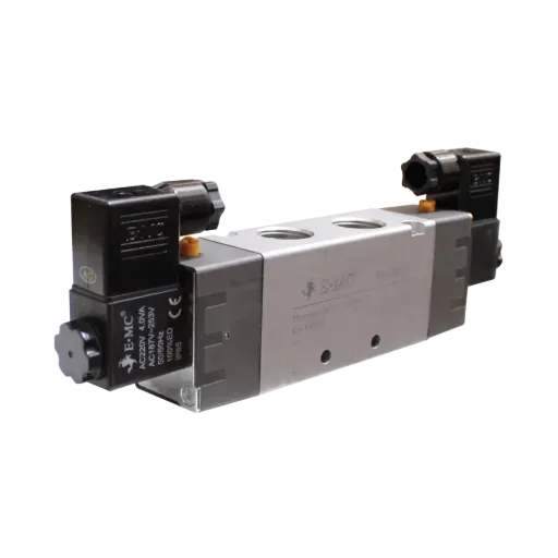 Electroválvula 5/2 una bobina, tamaño 4, 110 VAC puertos 3/8" BSP